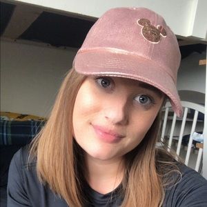 Mickey Mouse Rose Gold Baseball Cap for Women